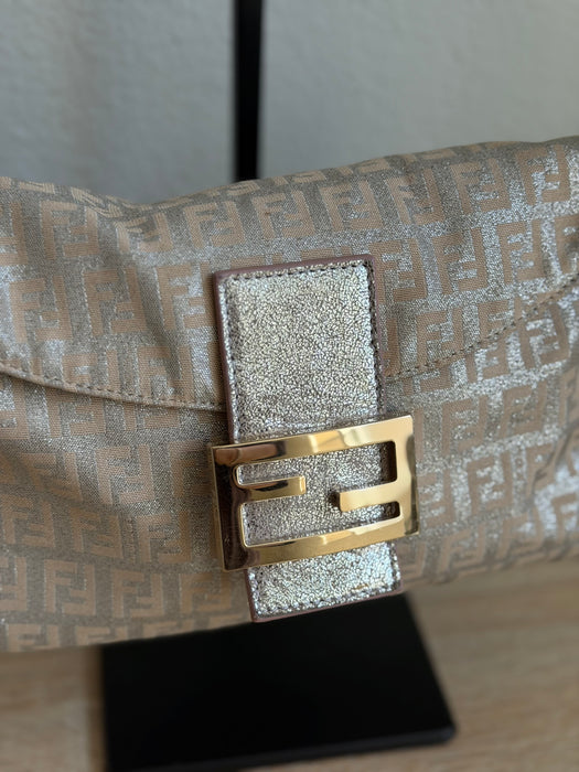 Fendi Zucchino Pink Shimmer Baguette
