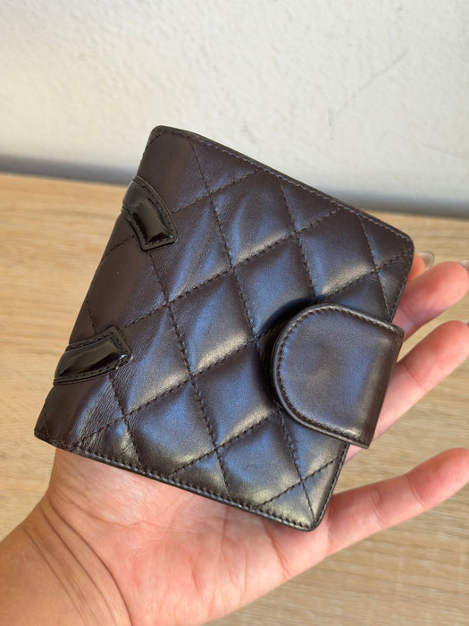Chanel Cambon Chocolate Brown Compact Wallet