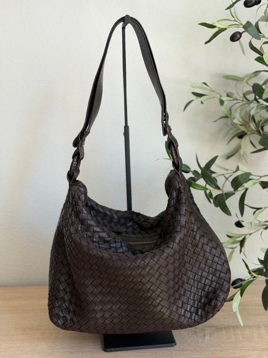 Bottega Veneta Intrecciato Hobo - Chocolate Brown