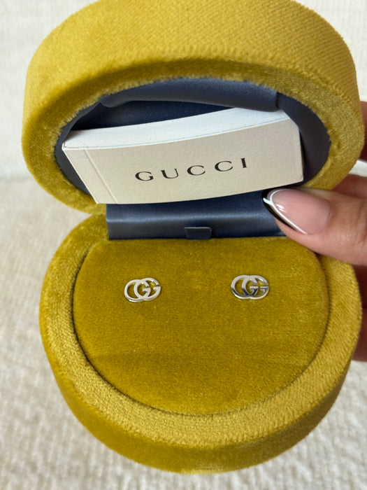 Gucci GG White Gold Earrings