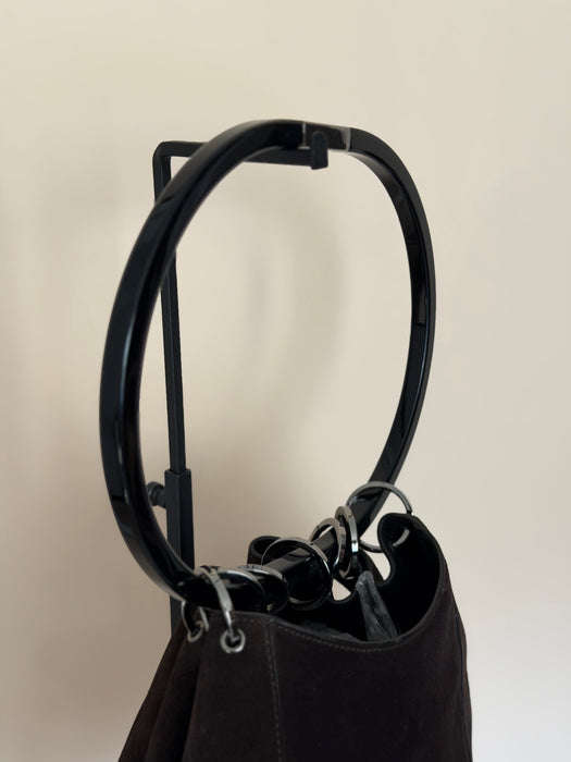 Gucci Brown Suede Hoop
