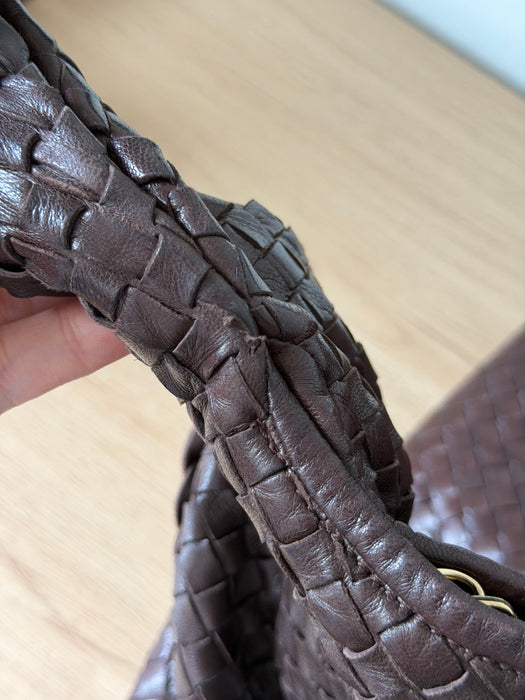 Bottega Chocolate Brown Intrecciato Hobo