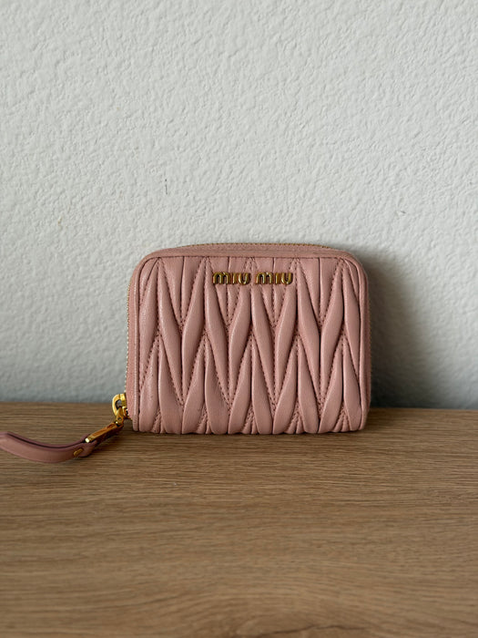 Miu Miu Matelasse Nappa Compact Wallet