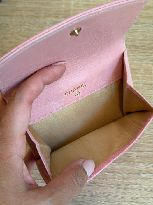 Chanel Pink Caviar Timeless CC Compact Wallet