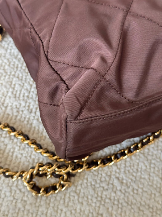 Prada Tessuto Chocolate Bar Chain Bag