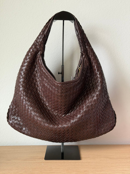 Bottega Chocolate Brown Intrecciato Hobo