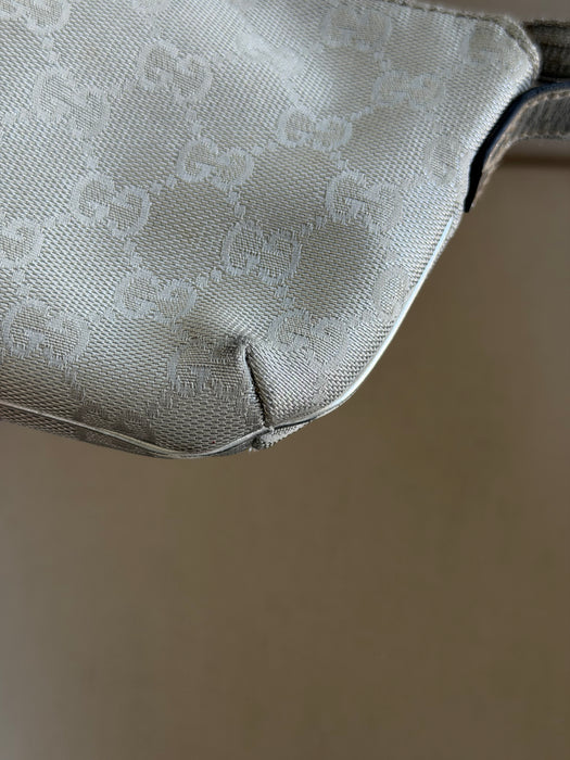 Gucci GG Metallic Silver Boat Pochette