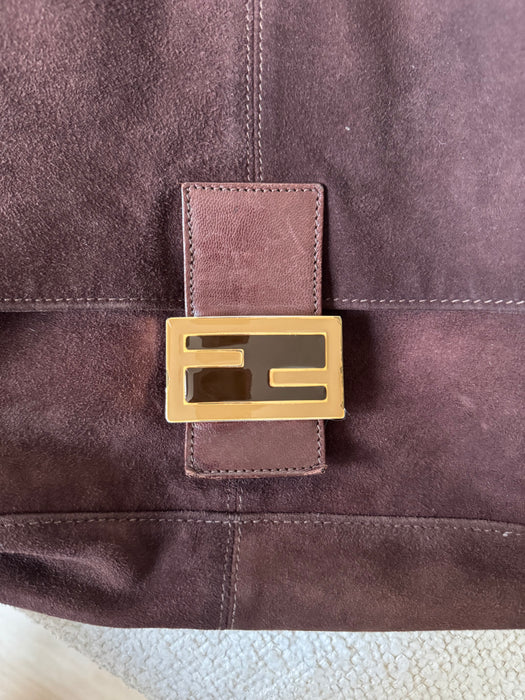 Fendi Suede Maxi Baguette