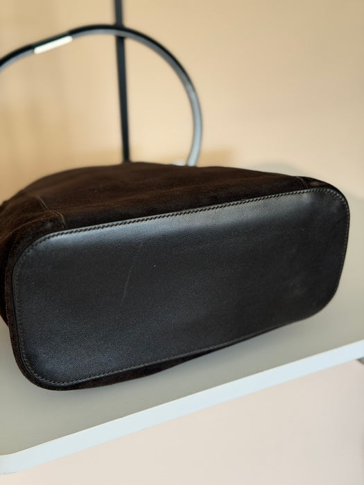 Gucci Brown Suede Hoop