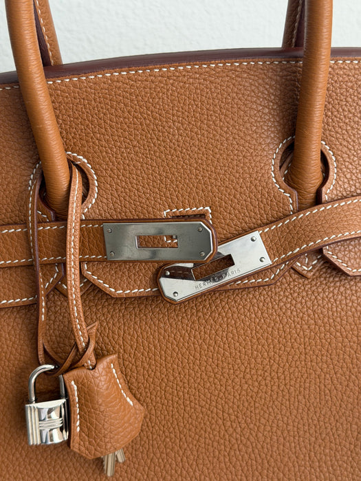 Birkin 35 in Togo gold with palladium hardware
