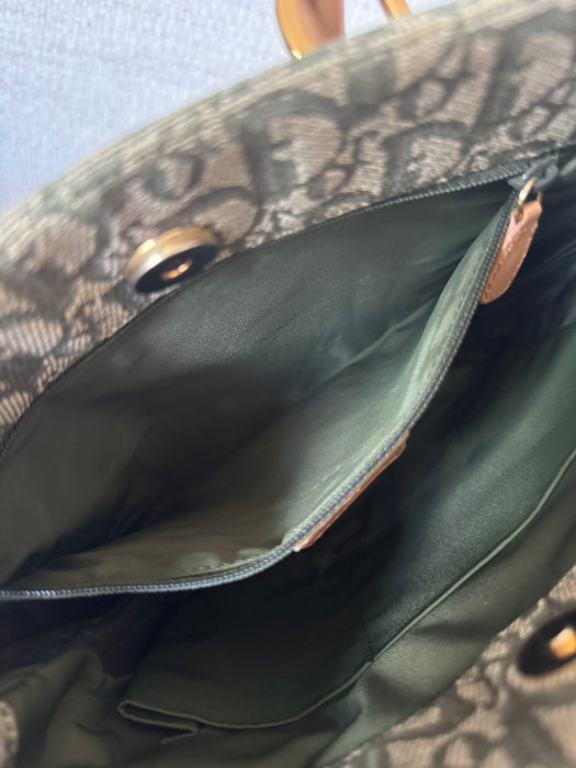 Dior Green Trotter Jacquard Tote