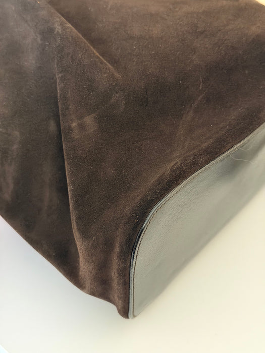 Gucci Brown Suede Hoop