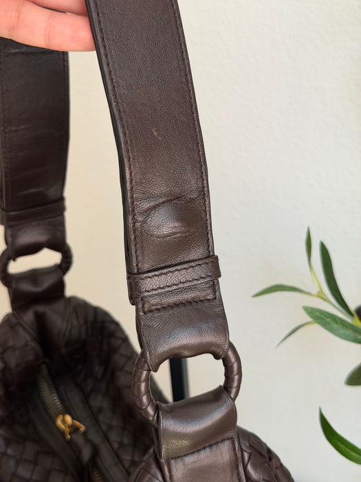 Bottega Veneta Intrecciato Hobo - Chocolate Brown