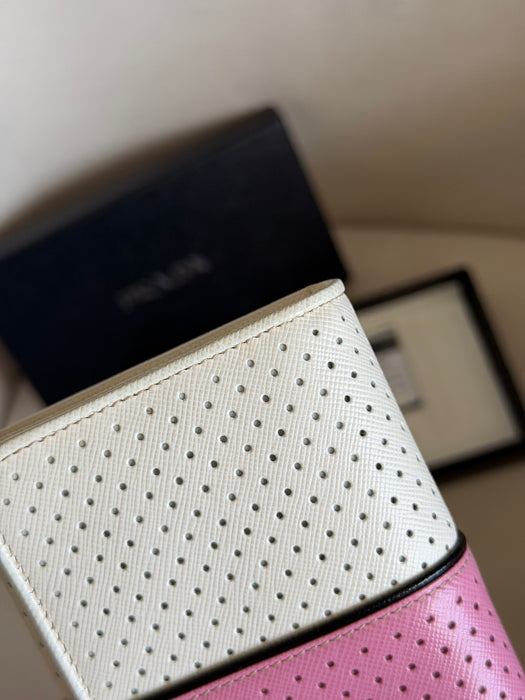 Prada Perforated Saffiano Long Wallet