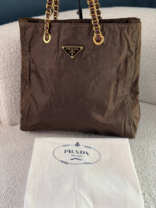 Prada Tesutto Brown GHW Tote