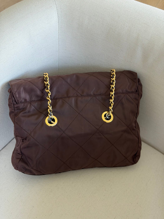 Prada Tessuto Chocolate Bar Chain Bag