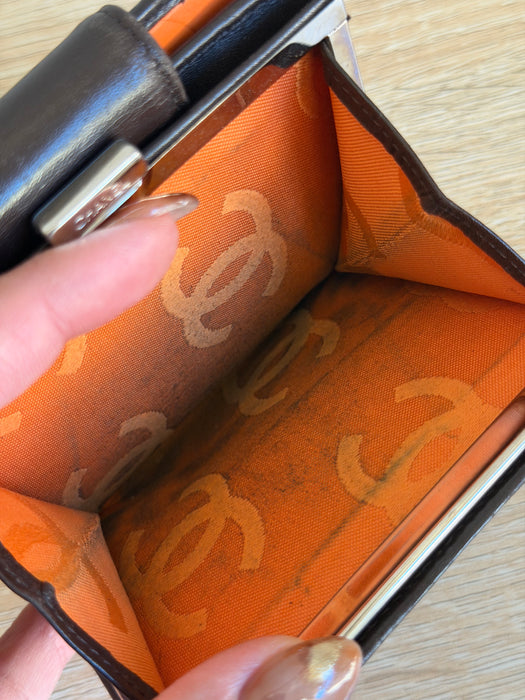 Chanel Cambon Chocolate Brown Compact Wallet