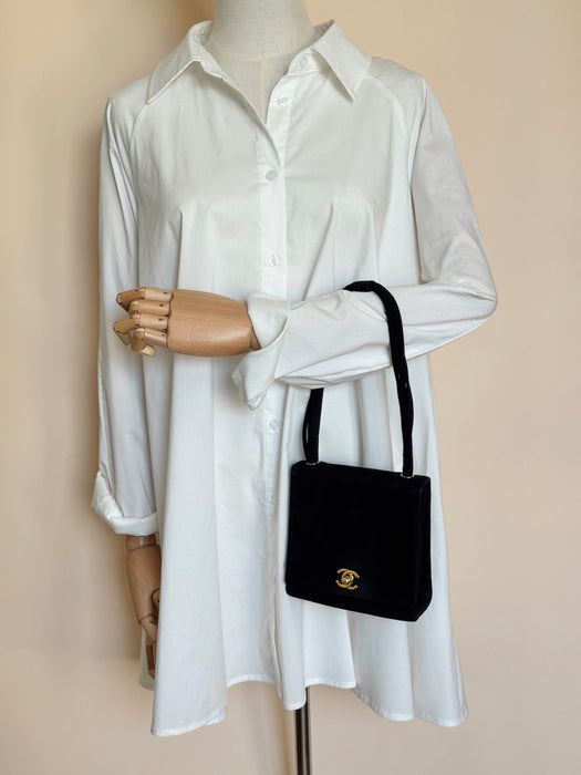 Chanel Suede CC Shoulder Bag