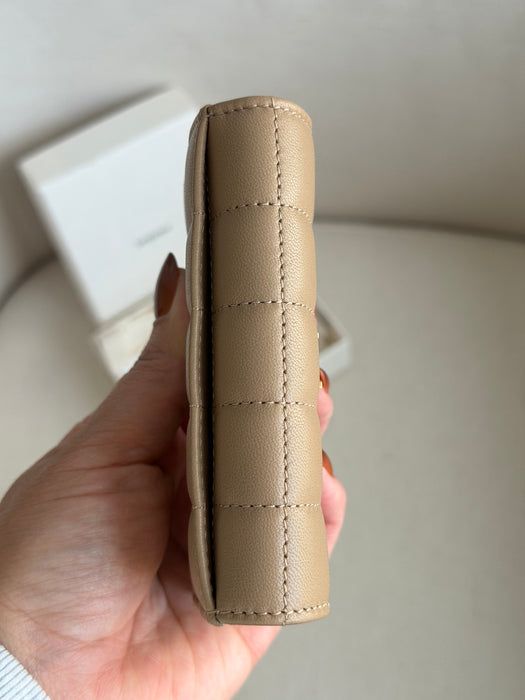 YSL card wallet in beige