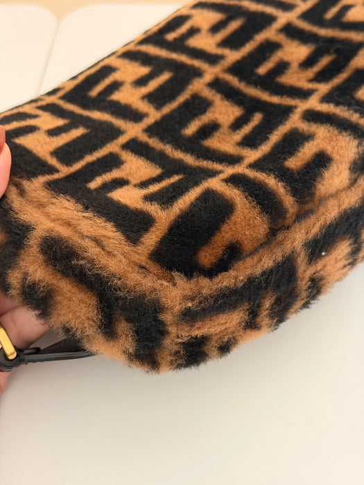 Fendi Shearling Zucca Baguette