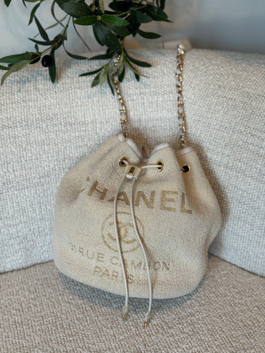 Chanel Deauville Tweed Bucket Bag