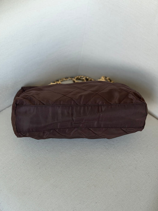 Prada Tessuto Chocolate Bar Chain Bag