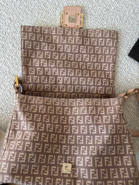 Fendi Zuchinno Pink Beige Mama Baguette