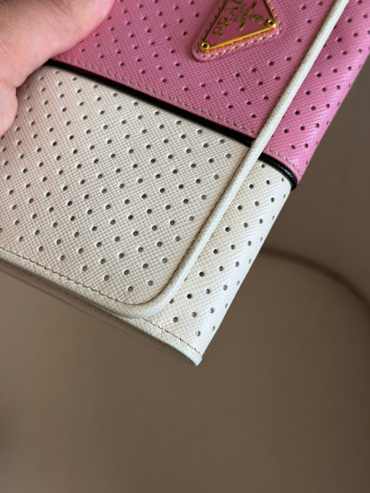Prada Perforated Saffiano Long Wallet