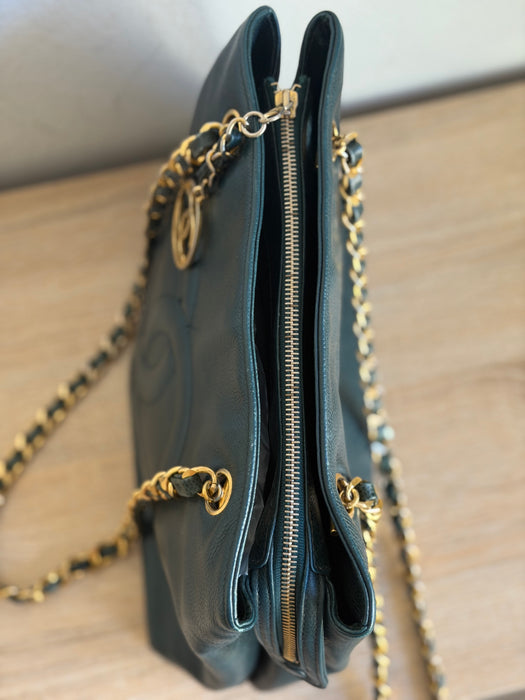 Chanel Caviar Timeless CC Forest Green