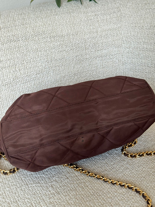 Prada Tessuto Chocolate Bar Chain Bag