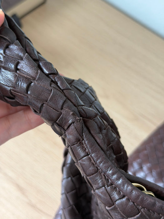 Bottega Chocolate Brown Intrecciato Hobo
