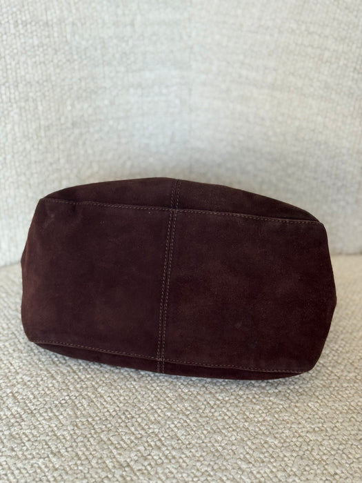 Fendi Suede Fold Over Baguette GHW
