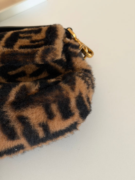 Fendi Shearling Zucca Baguette