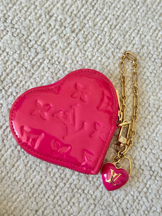 Louis Vuitton Heart Charm Coin Zip Pouch