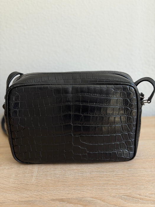 YSL Lou Croc Embossed Camera Crossbody