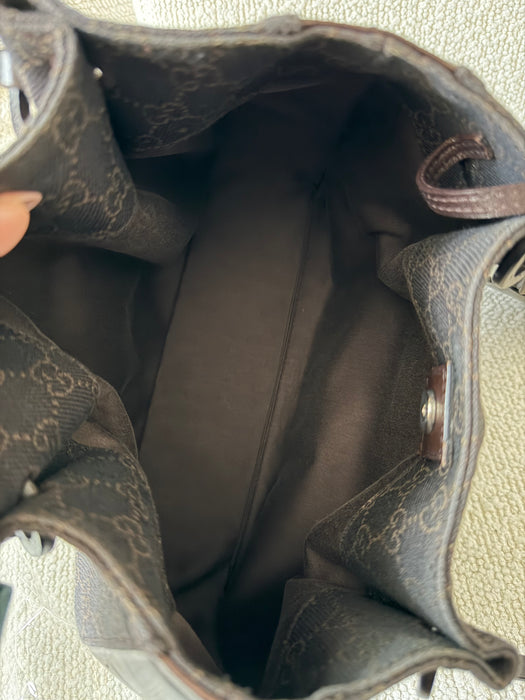 Gucci GG O Ring Chocolate Brown Tote