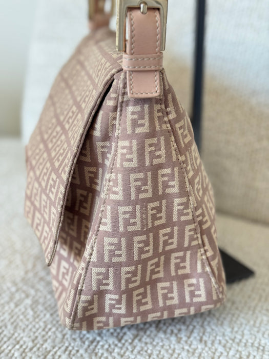 Fendi Zuchinno Pink Beige Mama Baguette