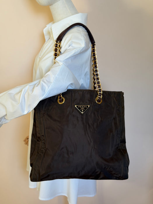 Prada Tesutto Brown GHW Tote