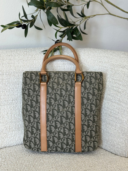 Dior Green Trotter Jacquard Tote