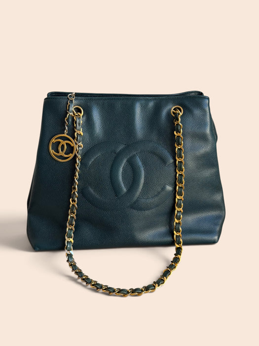 Chanel Caviar Timeless CC Forest Green