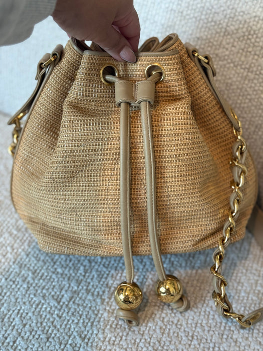 Chanel Raffia Woven Bucket