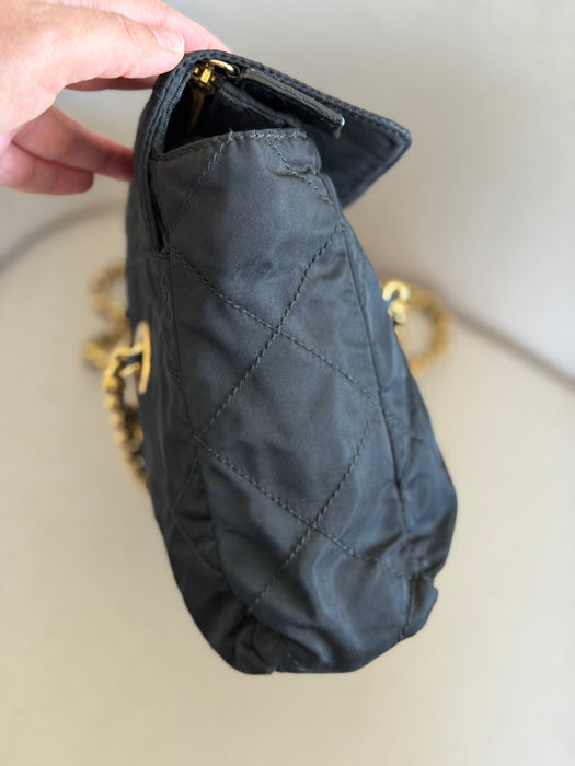 Prada Tessuto Blk/GHW Chain Bag