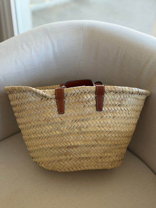 Celine Raffia Triomphe Tote