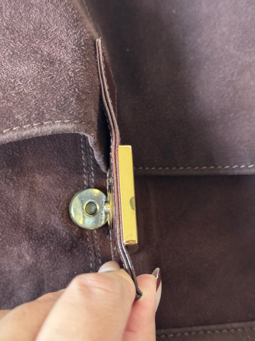 Fendi Suede Maxi Baguette