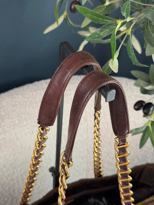 Prada Tesutto Brown GHW Tote