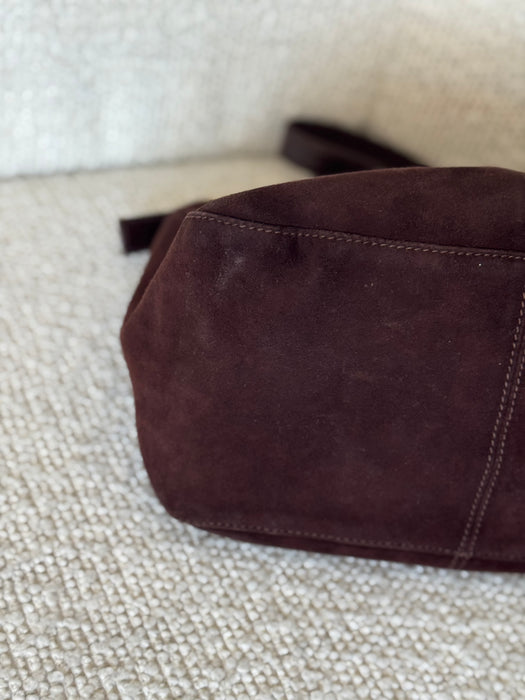 Fendi Suede Fold Over Baguette GHW