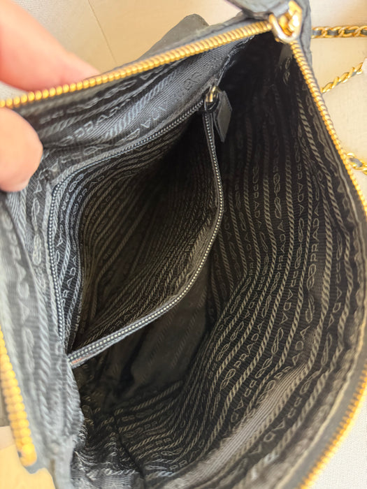 Prada Tessuto Blk/GHW Chain Bag