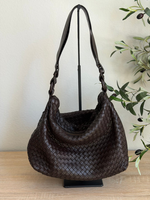 Bottega Veneta Intrecciato Hobo - Chocolate Brown