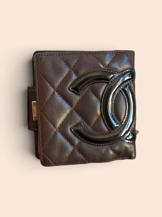 Chanel Cambon Chocolate Brown Compact Wallet