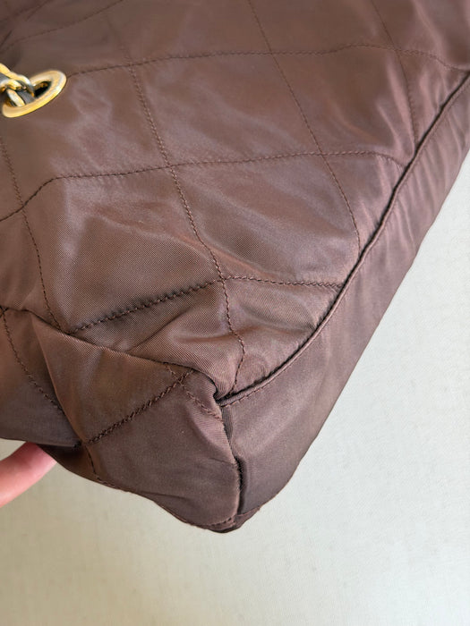 Prada Tessuto Chocolate Bar Chain Bag
